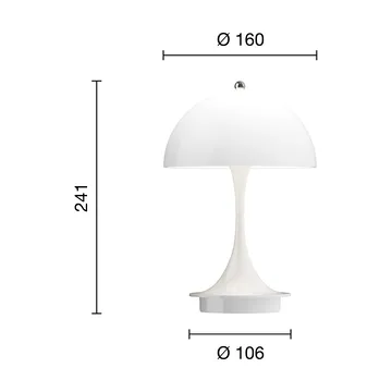 Lampa stołowa Panthella 160 Portable v3 - Opal white - Louis Poulsen