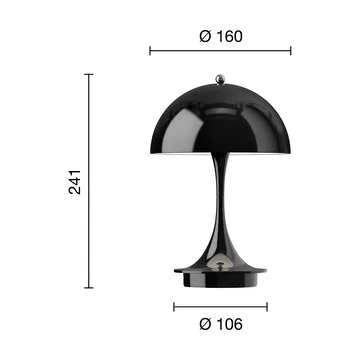 Lampa stołowa Panthella 160 Portable v3 - Opaque black - Louis Poulsen