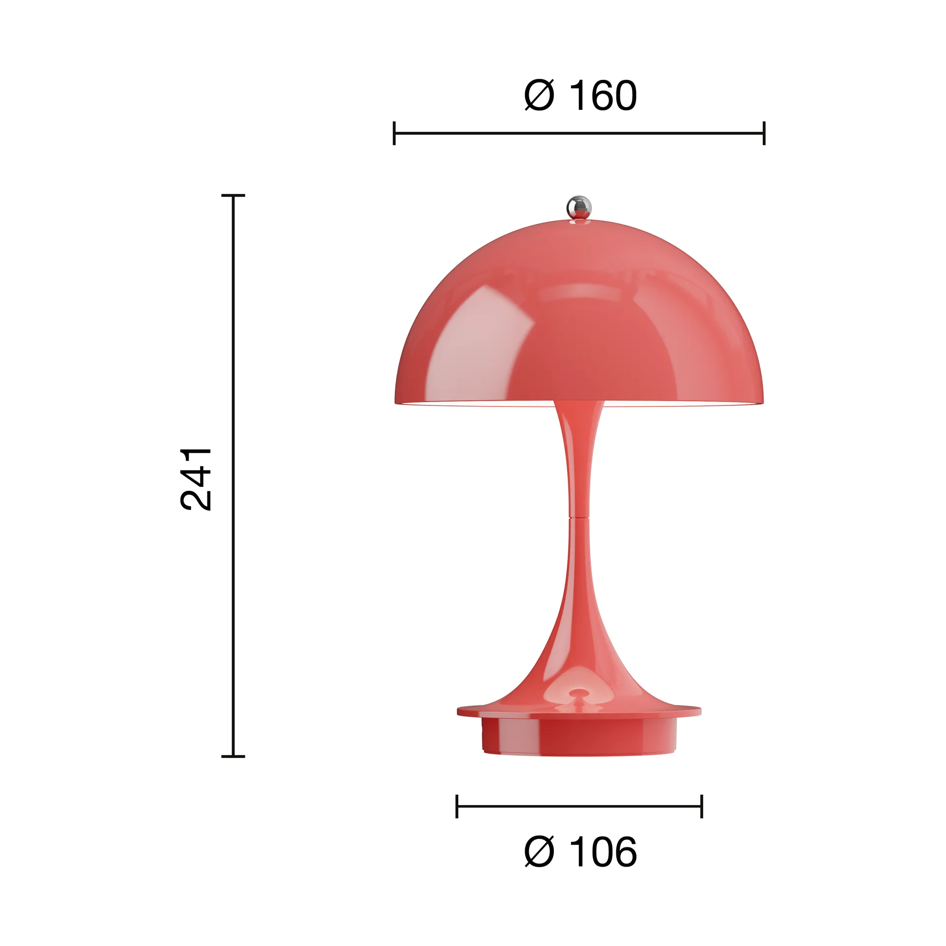 Lampa stołowa Panthella 160 Portable v3, Opaque coral Louis Poulsen