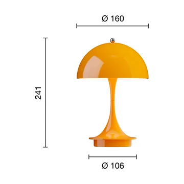 Lampa stołowa Panthella 160 Portable v3 - Opaque orange - Louis Poulsen