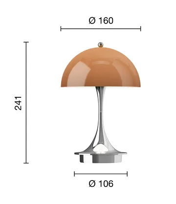 Lampa stołowa Panthella 160 Portable v3 - Original Opal Brown - Louis Poulsen