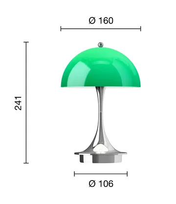 Lampa stołowa Panthella 160 Portable v3 - Original Opal Green - Louis Poulsen