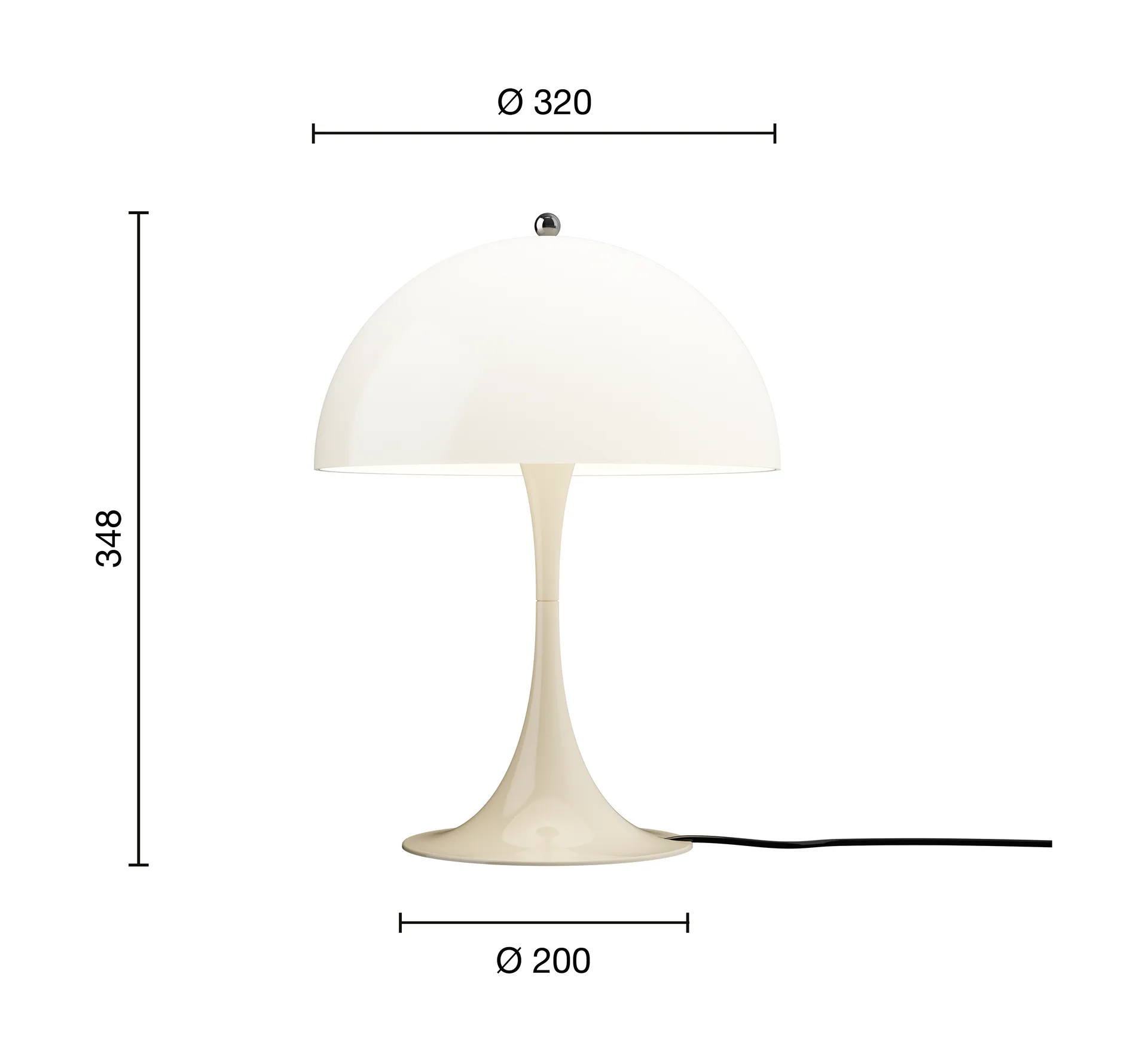 Lampa stołowa Panthella 320, Opal beige Louis Poulsen