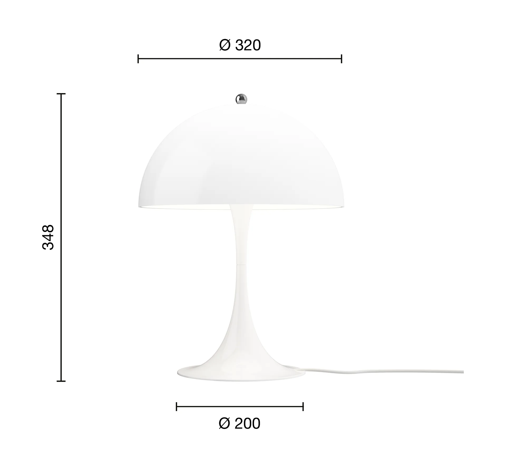 Lampa stołowa Panthella 320, Opal white Louis Poulsen