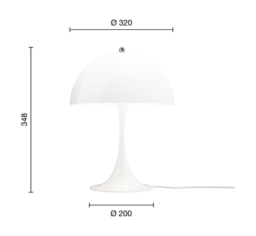 Lampa stołowa Panthella 320 - Opal white - Louis Poulsen