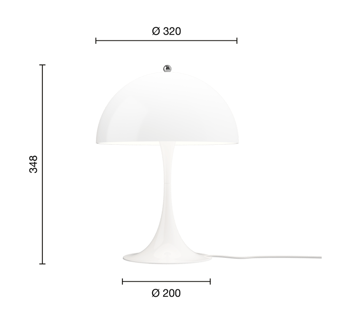 Lampa stołowa Panthella 320, Opal white Louis Poulsen