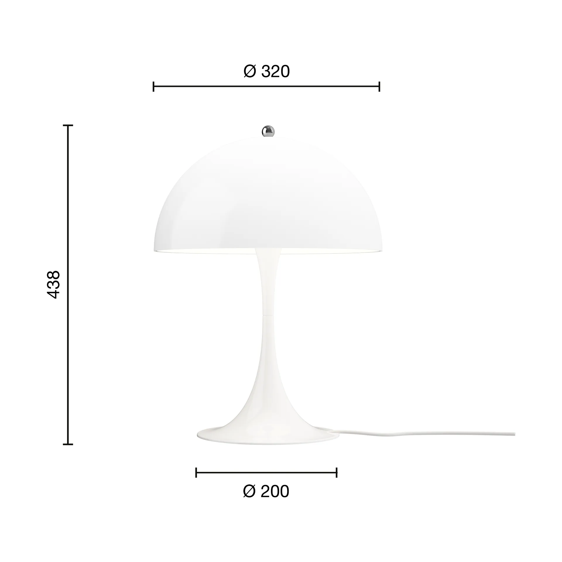 Lampa stołowa Panthella 320, Opal white Louis Poulsen