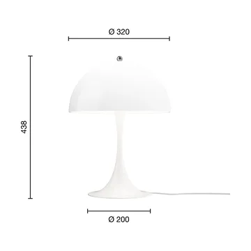 Lampa stołowa Panthella 320 - Opal white - Louis Poulsen