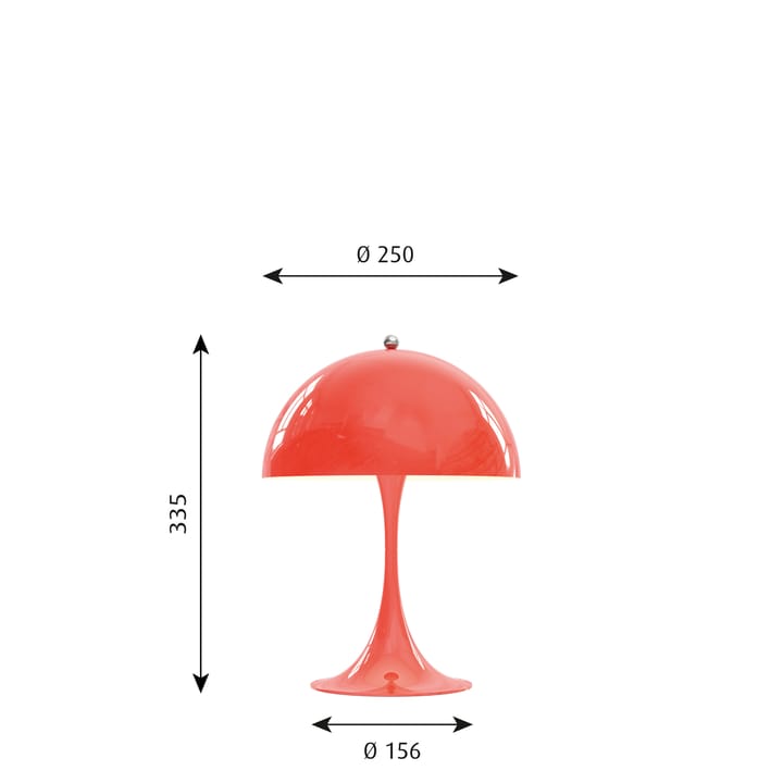 Lampa stołowa Panthella MINI, Koral Louis Poulsen