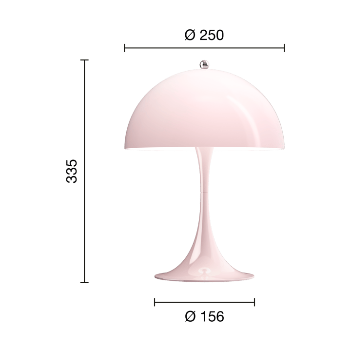 Lampa stołowa Panthella MINI, Pale rose Louis Poulsen