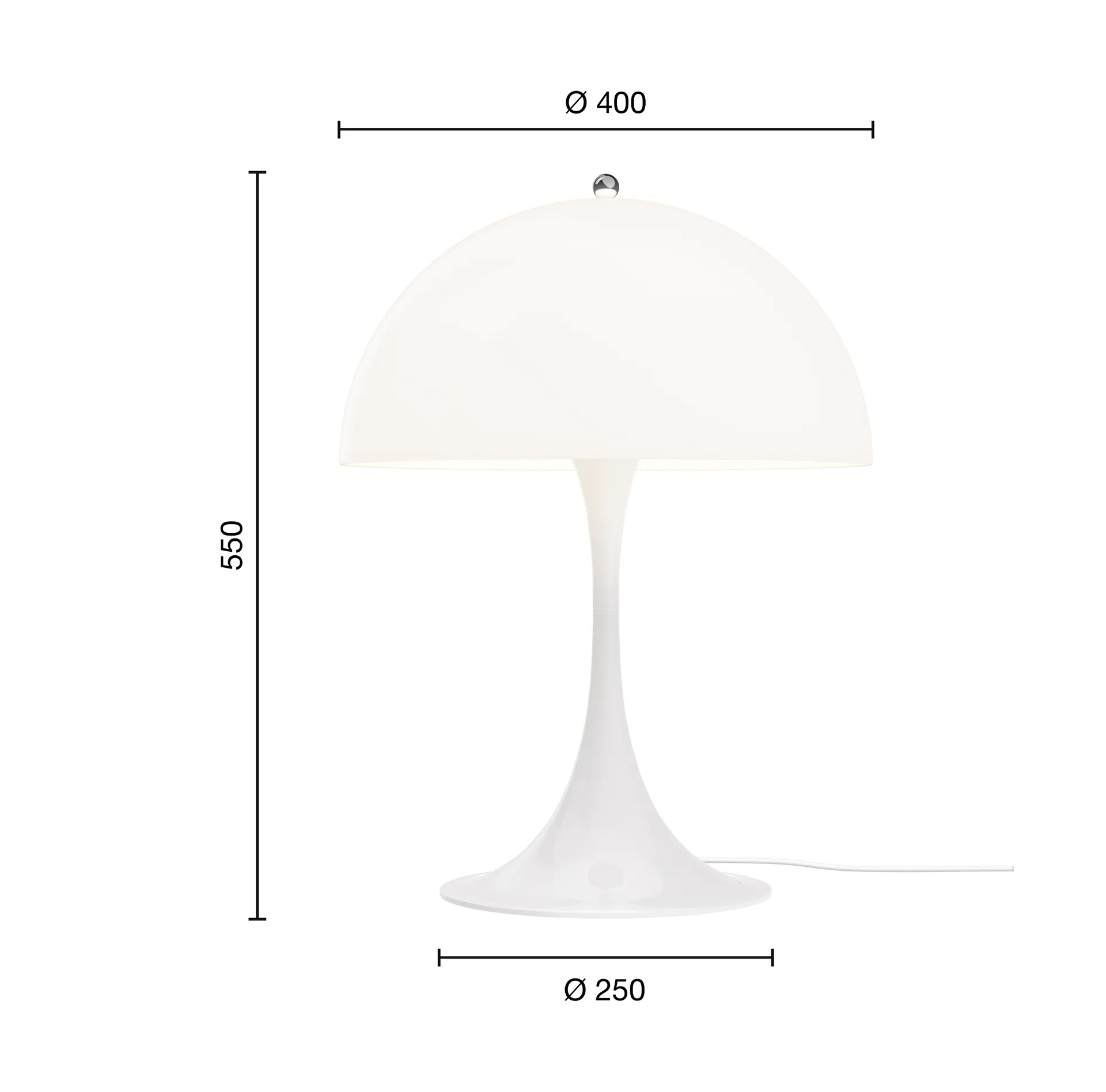 Lampa stołowa Panthella, V3, Opal whie Louis Poulsen
