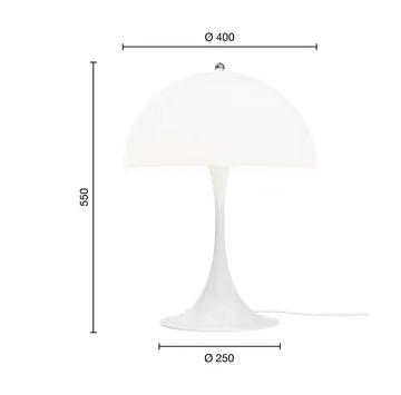 Lampa stołowa Panthella - V3, Opal whie - Louis Poulsen