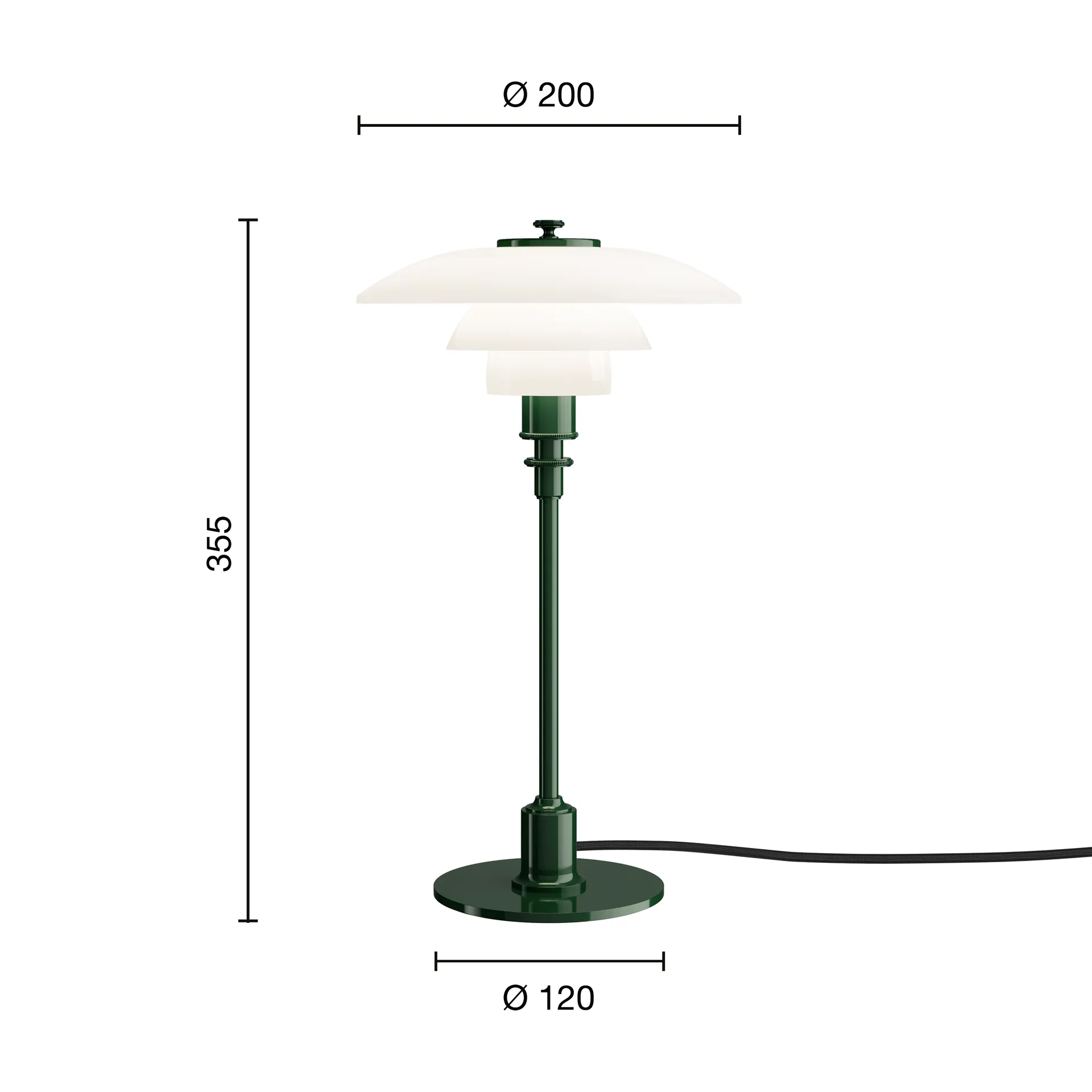 Lampa stołowa PH 2/1, Błyszcząca ciemna zieleń Louis Poulsen