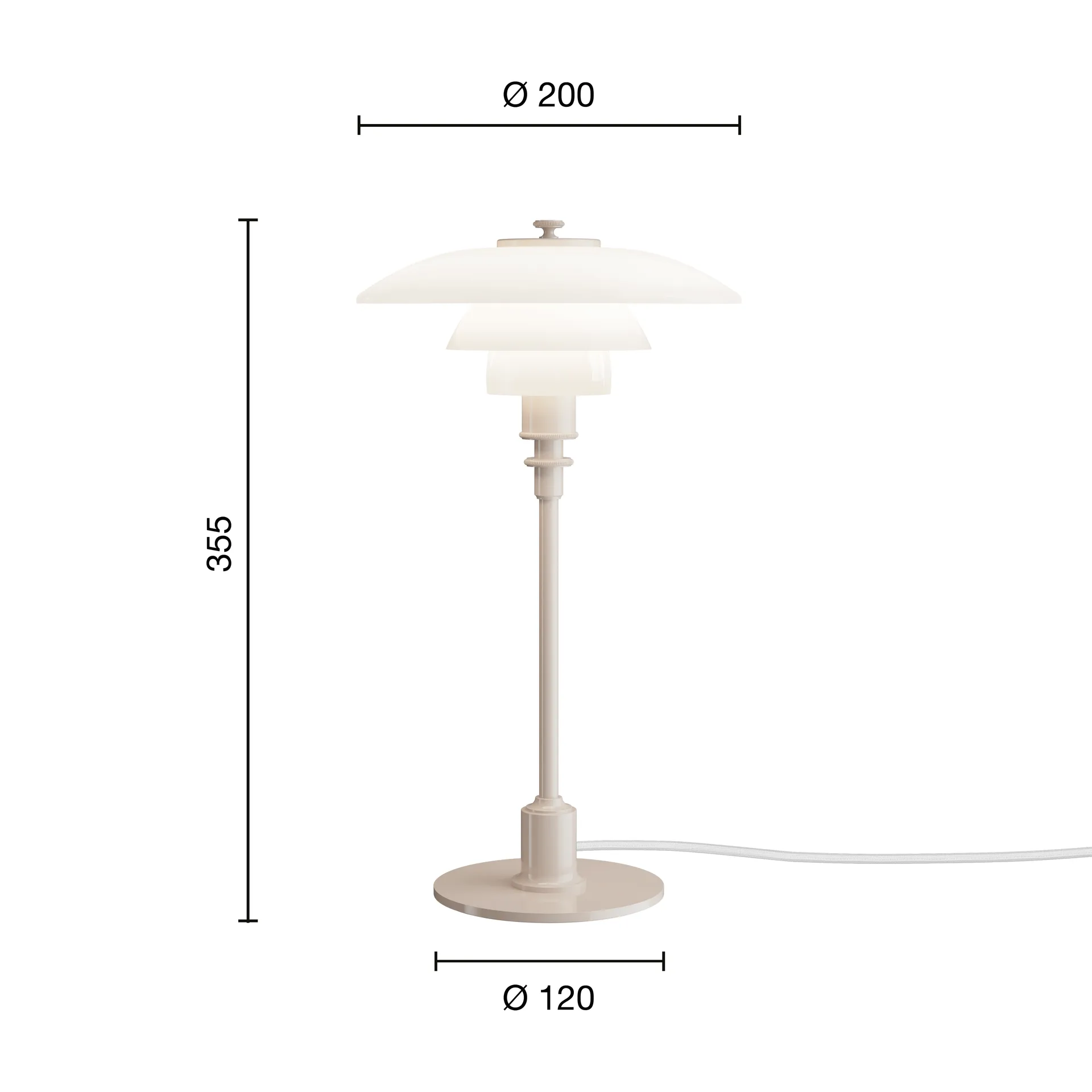 Lampa stołowa PH 2/1, Błyszczący beż Louis Poulsen