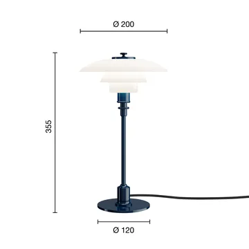 Lampa stołowa PH 2/1 - Błyszczący ciemnoniebieski - Louis Poulsen