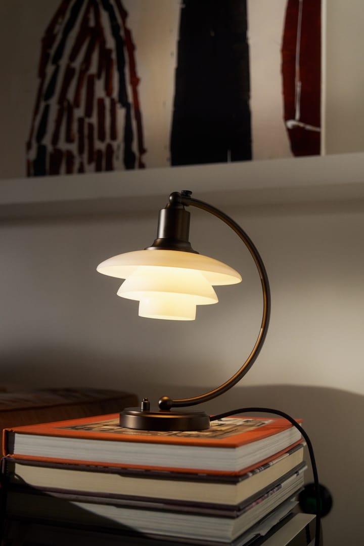 Lampa stołowa PH 2/2 Luna, Aged brass-szkło opalowe Louis Poulsen