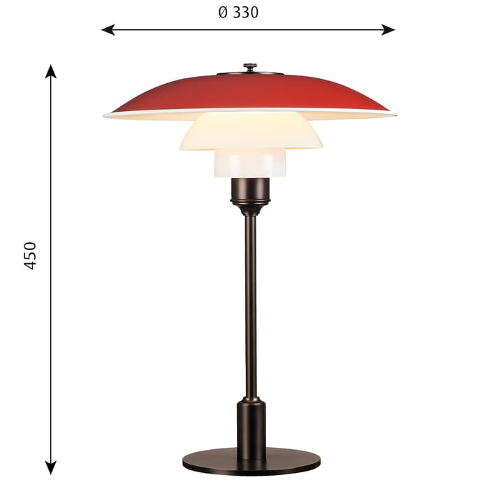 Lampa stołowa PH 3½-2½, Czerwony Louis Poulsen