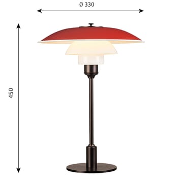 Lampa stołowa PH 3½-2½ - Czerwony - Louis Poulsen