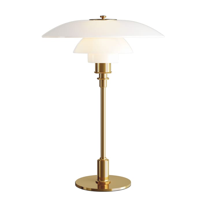 Lampa stołowa PH 3½-2½ ze szkła opalowego - Mosiądz - Louis Poulsen