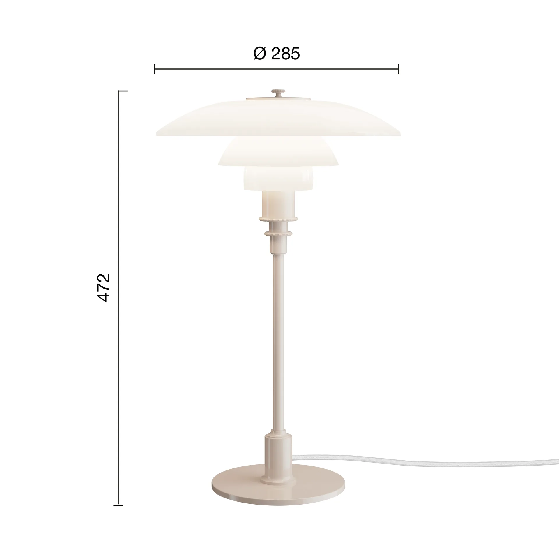 Lampa stołowa PH 3/2, Błyszczący beż Louis Poulsen