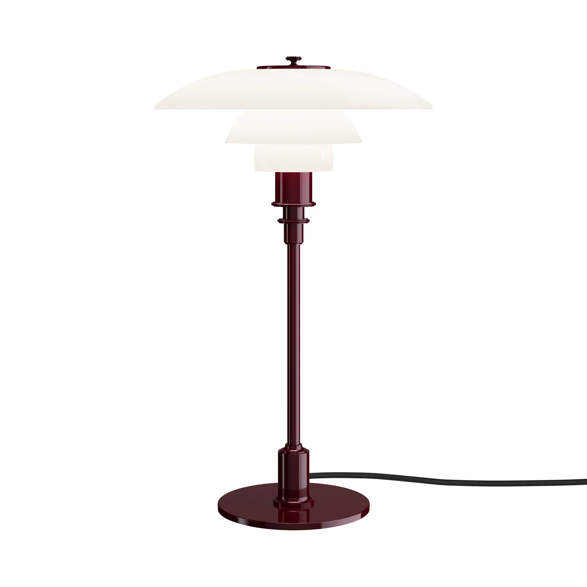 Lampa stołowa PH 3/2, Błyszczący burgund Louis Poulsen