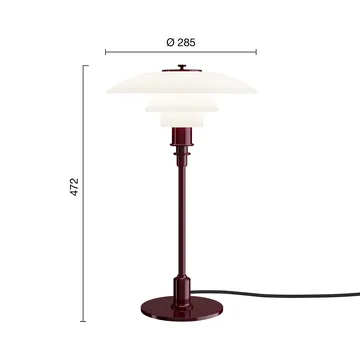 Lampa stołowa PH 3/2 - Błyszczący burgund - Louis Poulsen