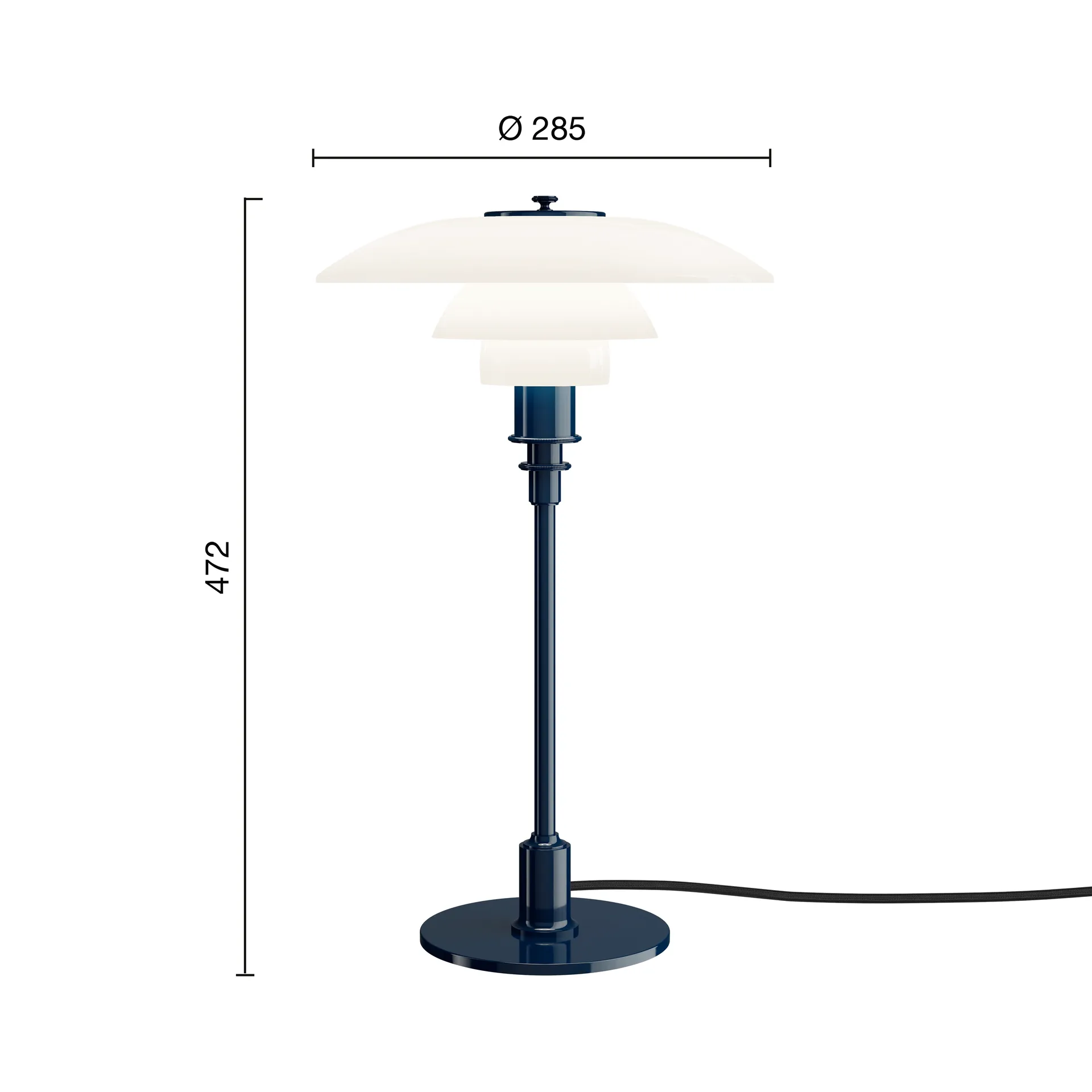 Lampa stołowa PH 3/2, Błyszczący ciemnoniebieski Louis Poulsen