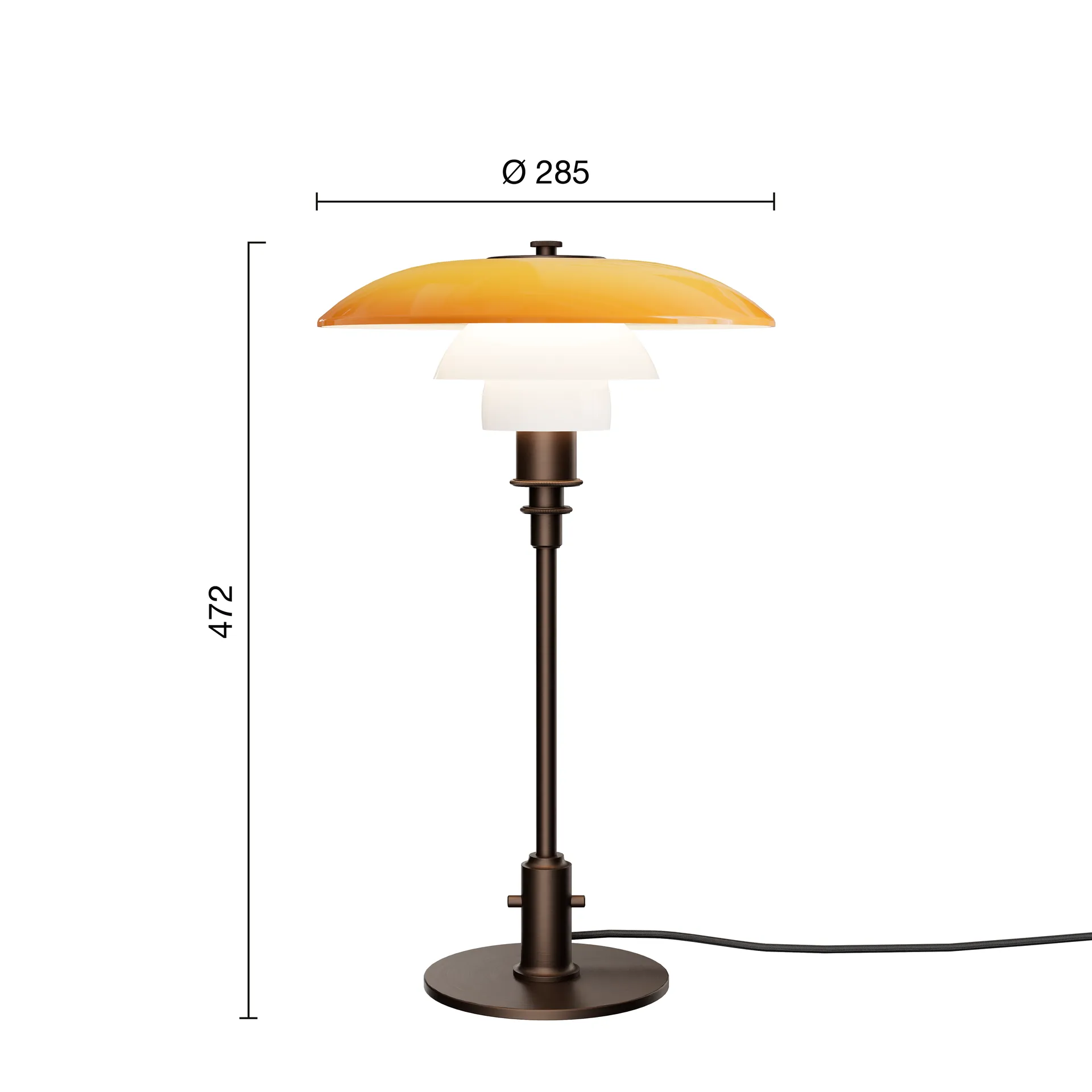 Lampa stołowa PH 3/2 Centenary Edition, Amber-opal white Louis Poulsen