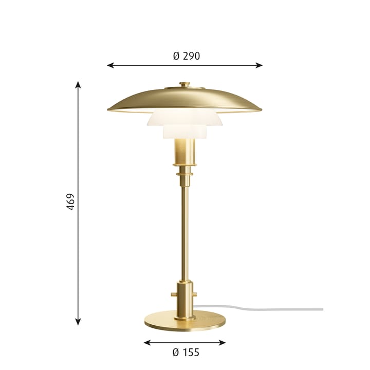 Lampa stołowa PH 3/2 Limited Edition, Mosiądz-szkło opalowe Louis Poulsen