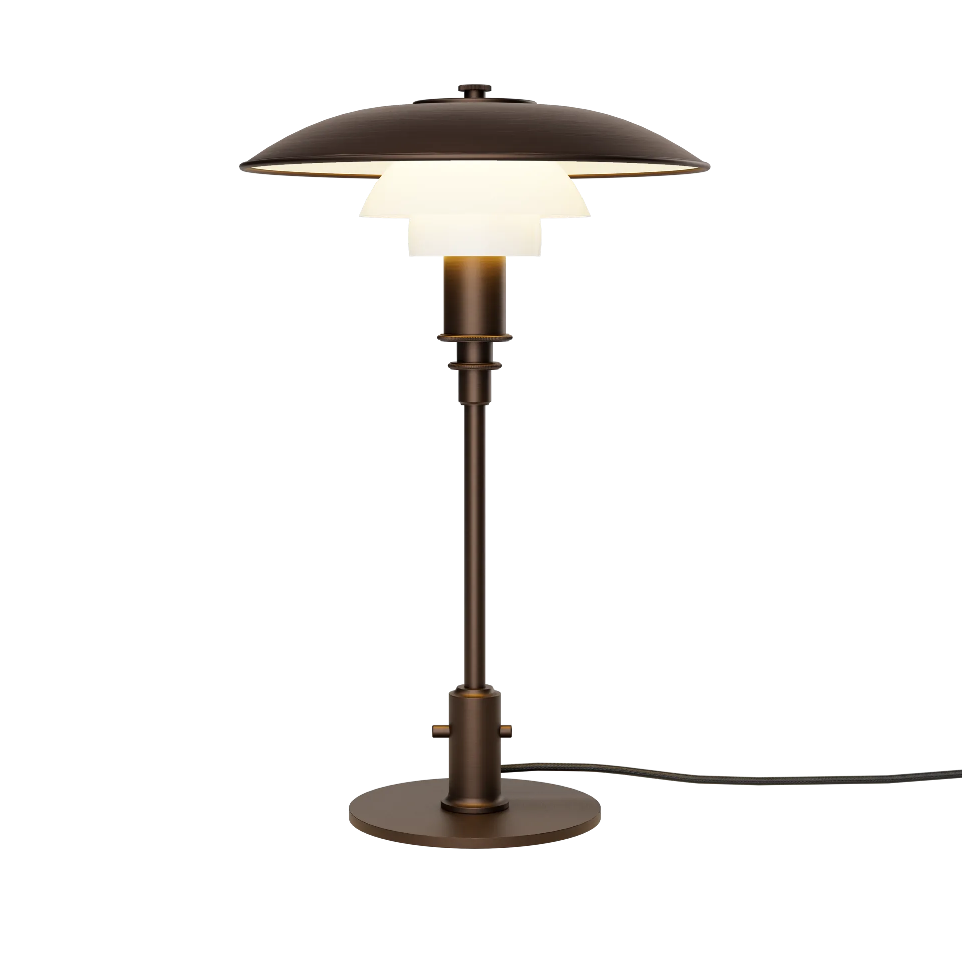 Lampa stołowa PH 3/2 Luna, Aged brass-szkło opalowe Louis Poulsen
