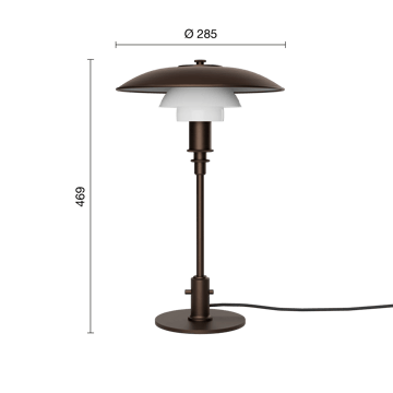 Lampa stołowa PH 3/2 Luna - Aged brass-szkło opalowe - Louis Poulsen