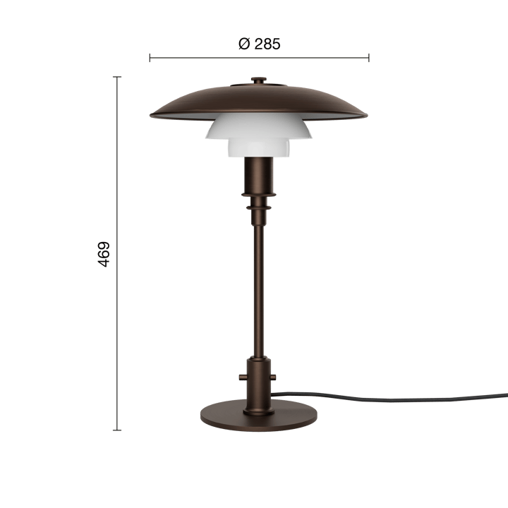 Lampa stołowa PH 3/2 Luna, Aged brass-szkło opalowe Louis Poulsen