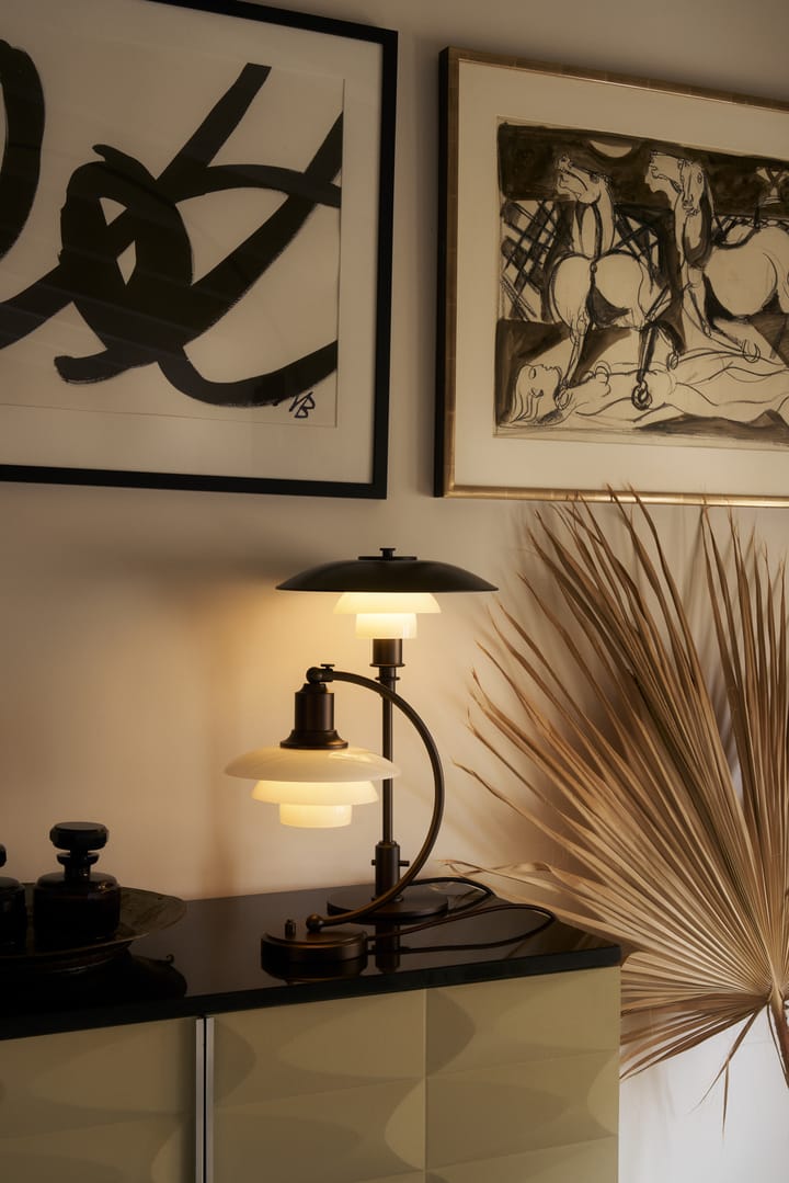 Lampa stołowa PH 3/2 Luna, Aged brass-szkło opalowe Louis Poulsen