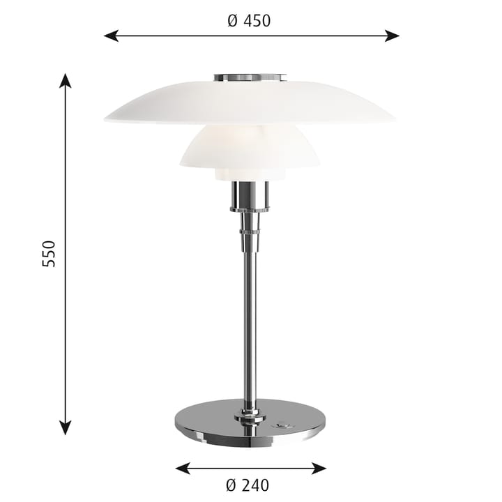 Lampa stołowa PH 4½-3½, Chrom Louis Poulsen