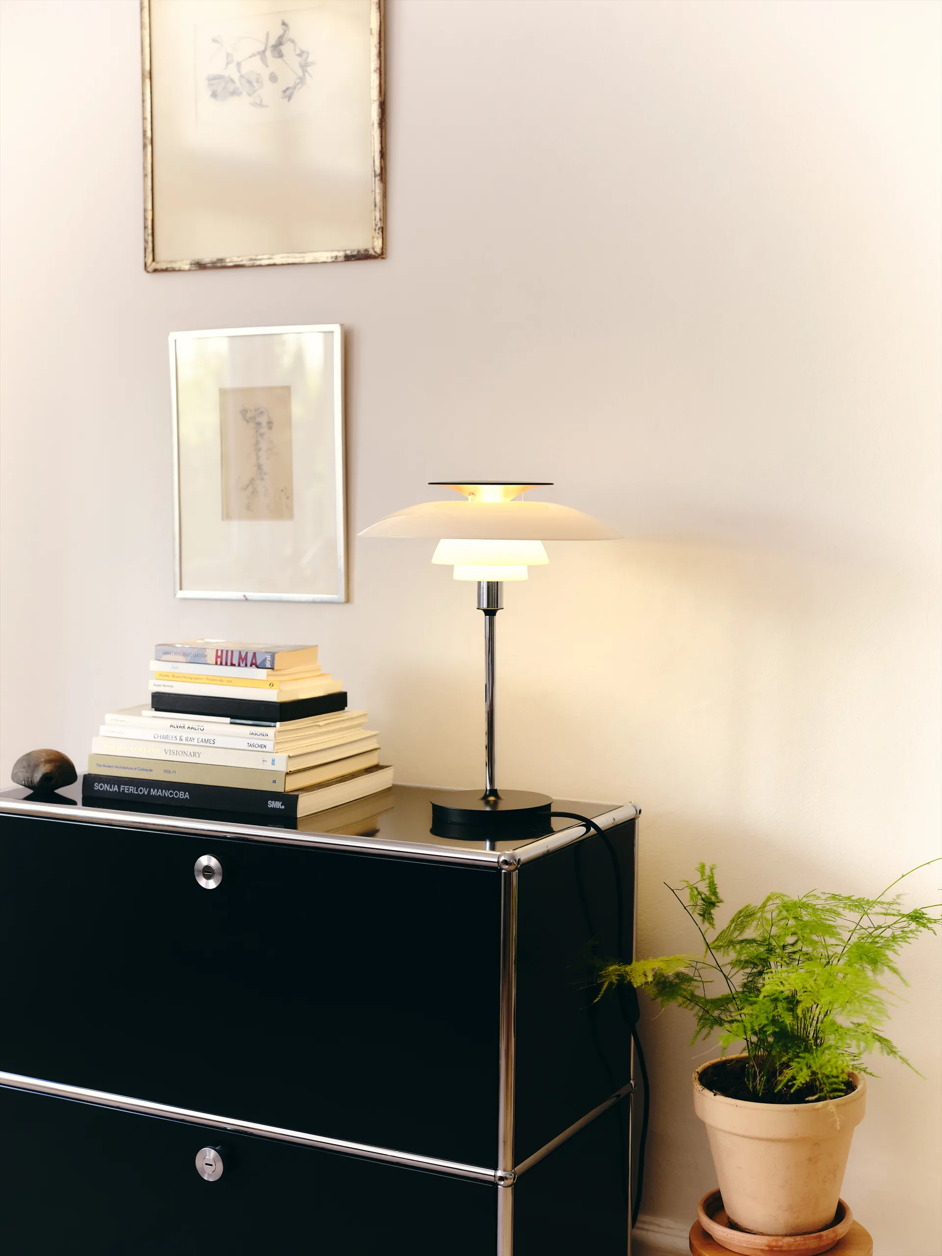 Lampa stołowa PH 80, Biały opal, chromowany Louis Poulsen