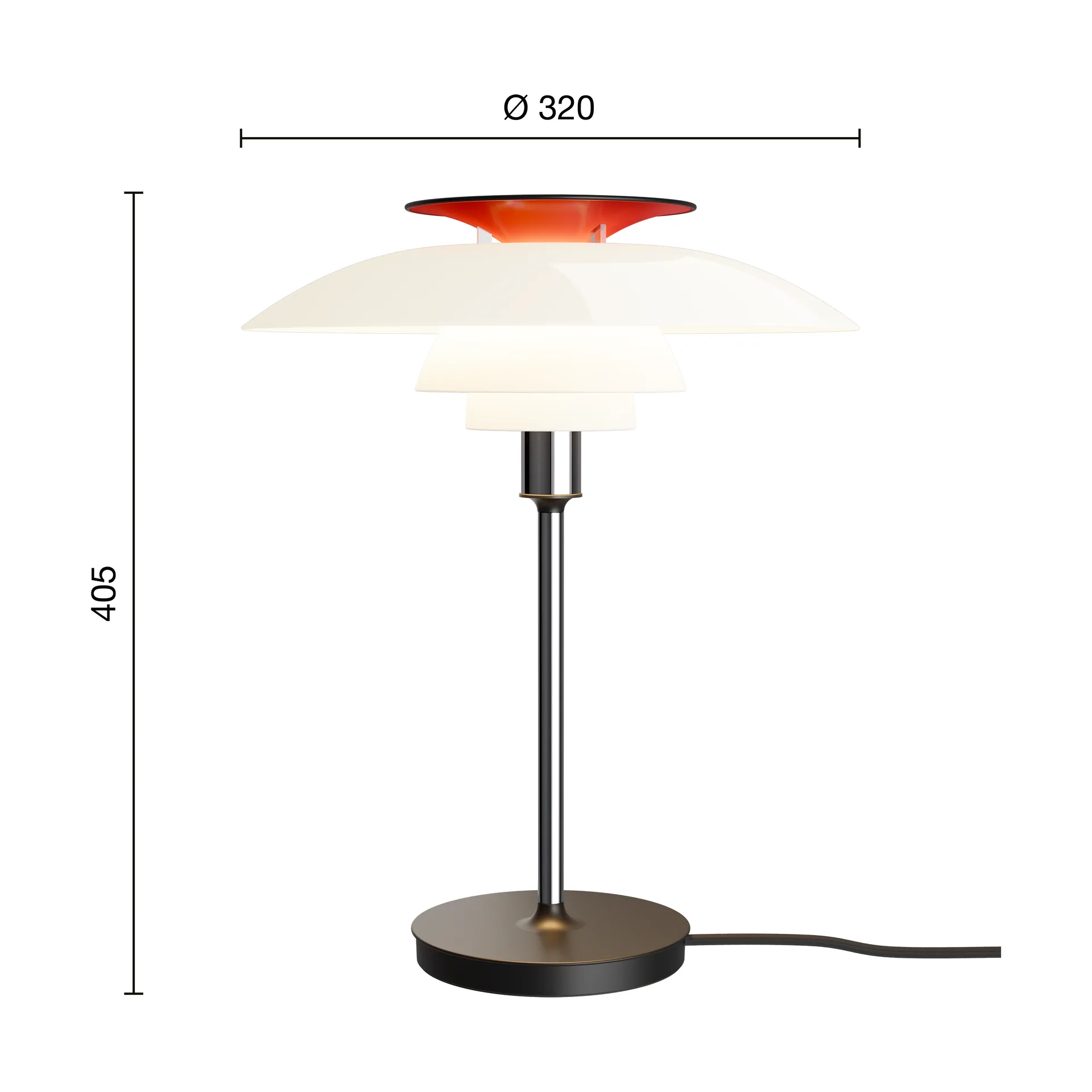 Lampa stołowa PH 80, Biały opal, chromowany Louis Poulsen