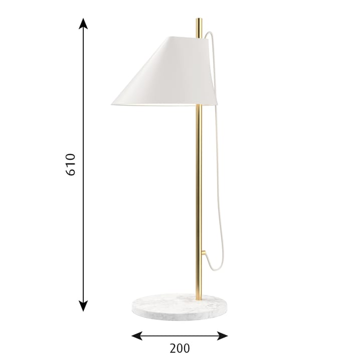 Lampa stołowa Yuh, Biały mosiądz Louis Poulsen