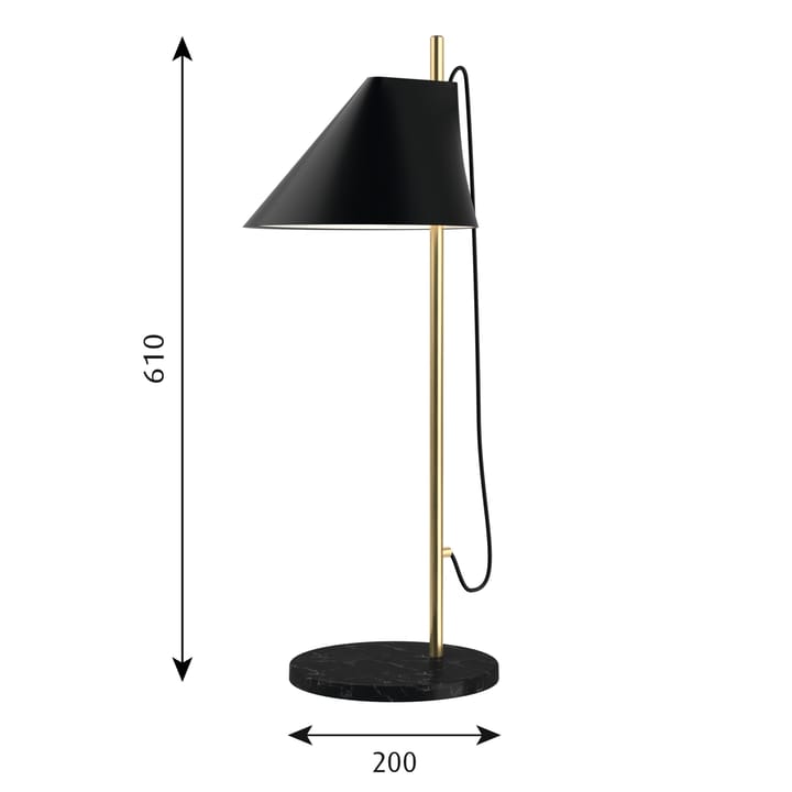 Lampa stołowa Yuh, Czarny-mosiądz Louis Poulsen