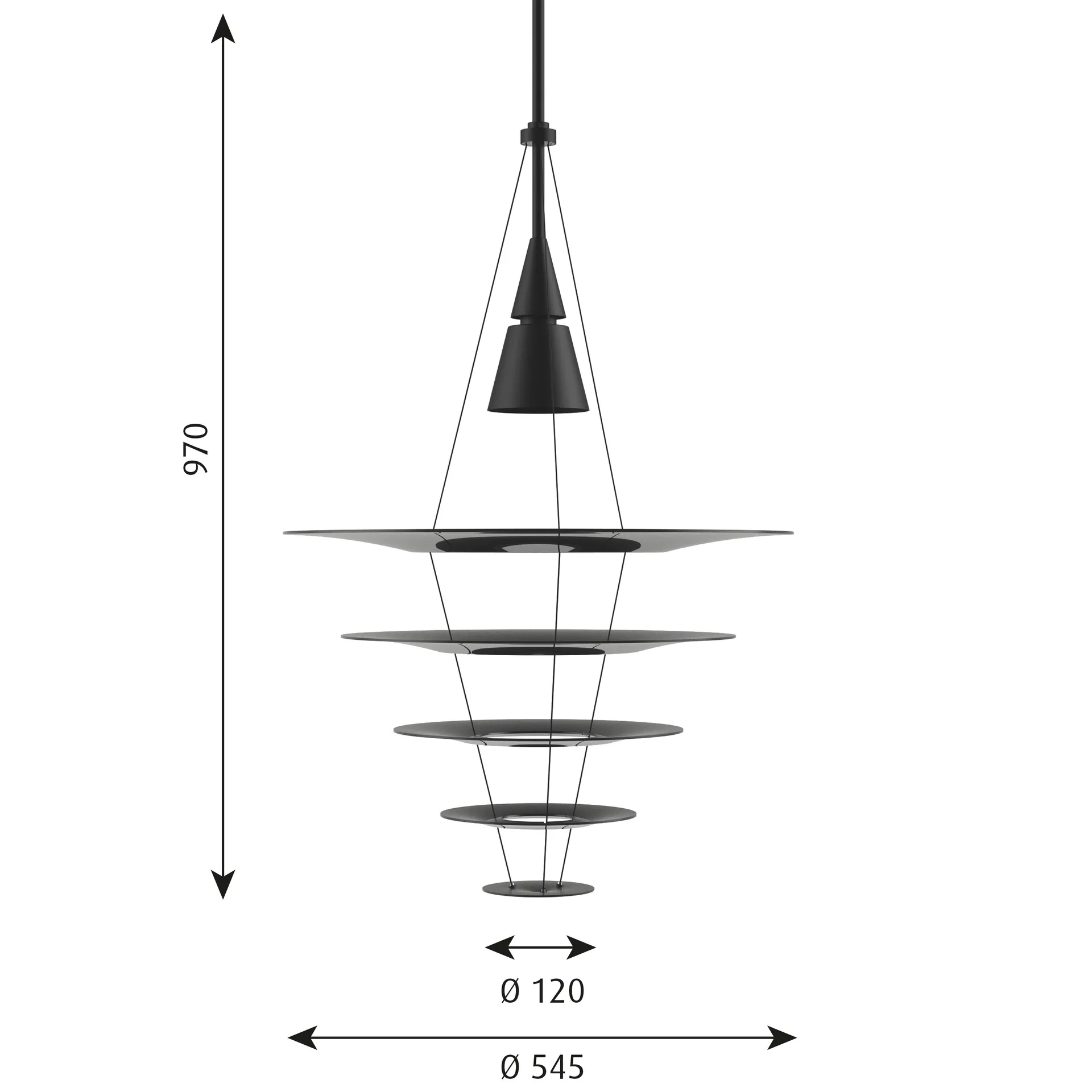 Lampa wisząca Enigma 545, Czarny Louis Poulsen