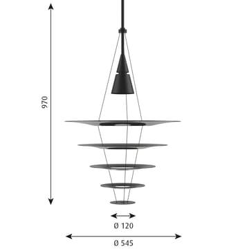 Lampa wisząca Enigma 545 - Czarny - Louis Poulsen