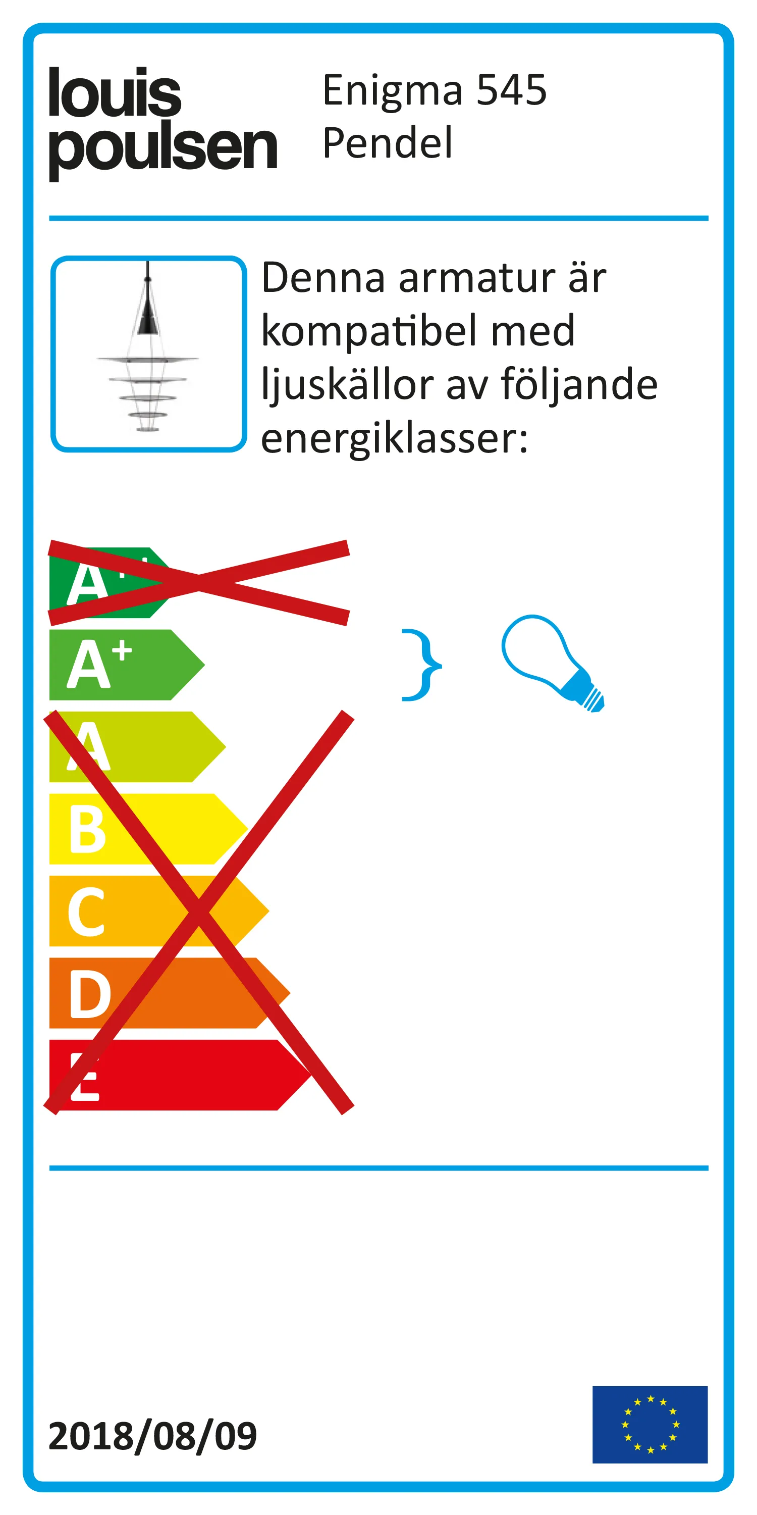 Lampa wisząca Enigma 545, Czarny Louis Poulsen