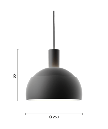 Lampa wisząca FJ Elements Ø25 cm - Black - Louis Poulsen