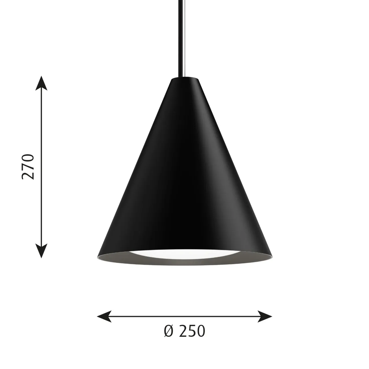 Lampa wisząca Keglen Ø25 cm, Czarny Louis Poulsen