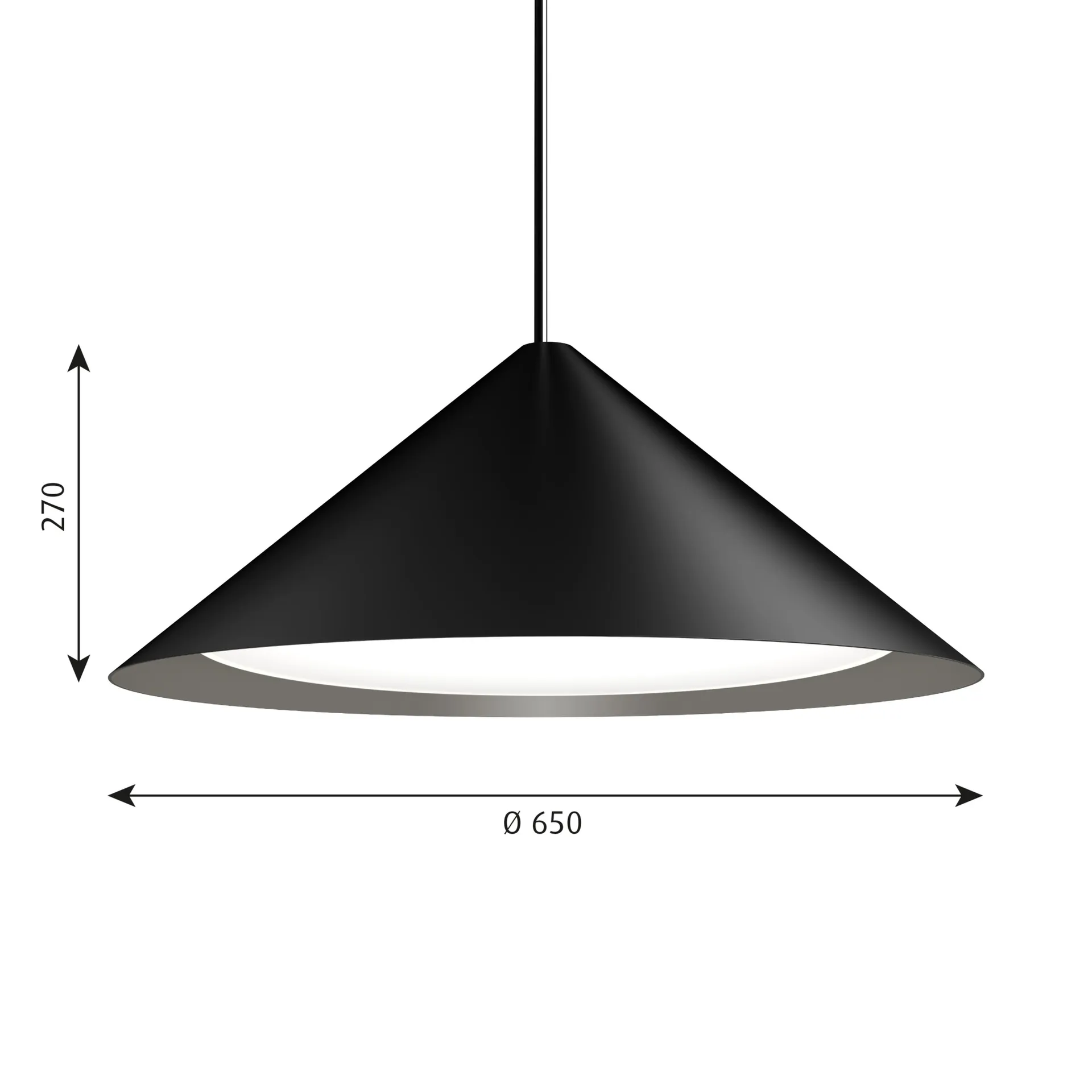 Lampa wisząca Keglen Ø65 cm, Czarny Louis Poulsen