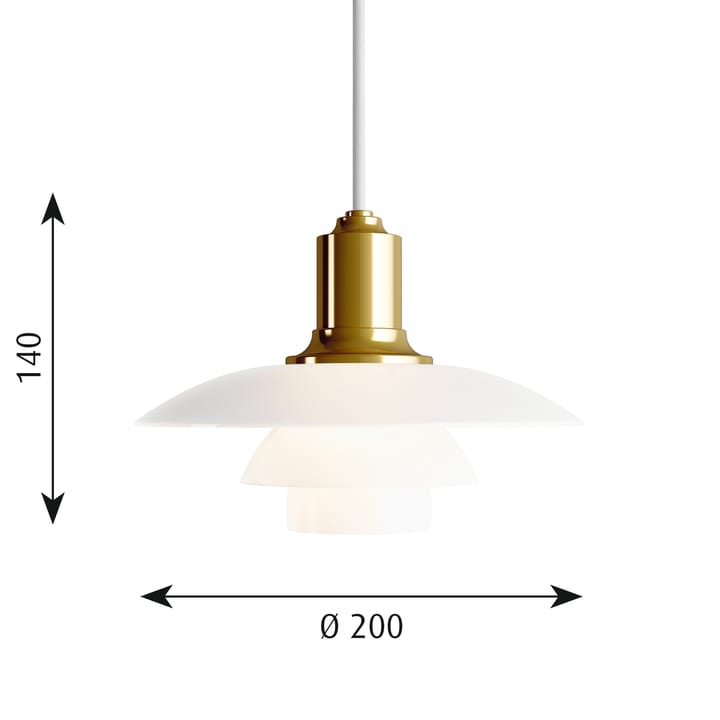 Lampa wisząca PH 2/1 - Mosiądz metalizowany - Louis Poulsen