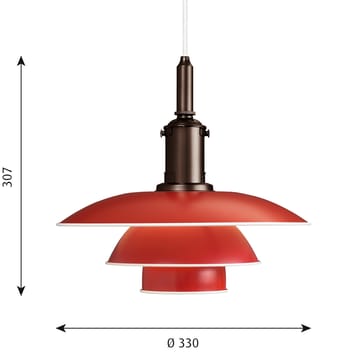 Lampa wisząca PH 3½-3 - Czerwony - Louis Poulsen