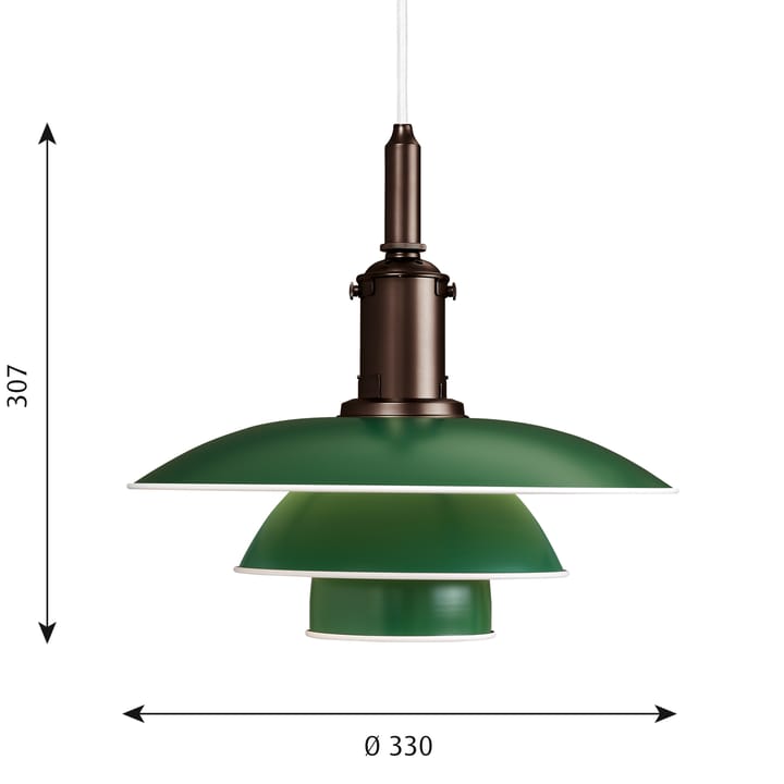 Lampa wisząca PH 3½-3, Zielony Louis Poulsen