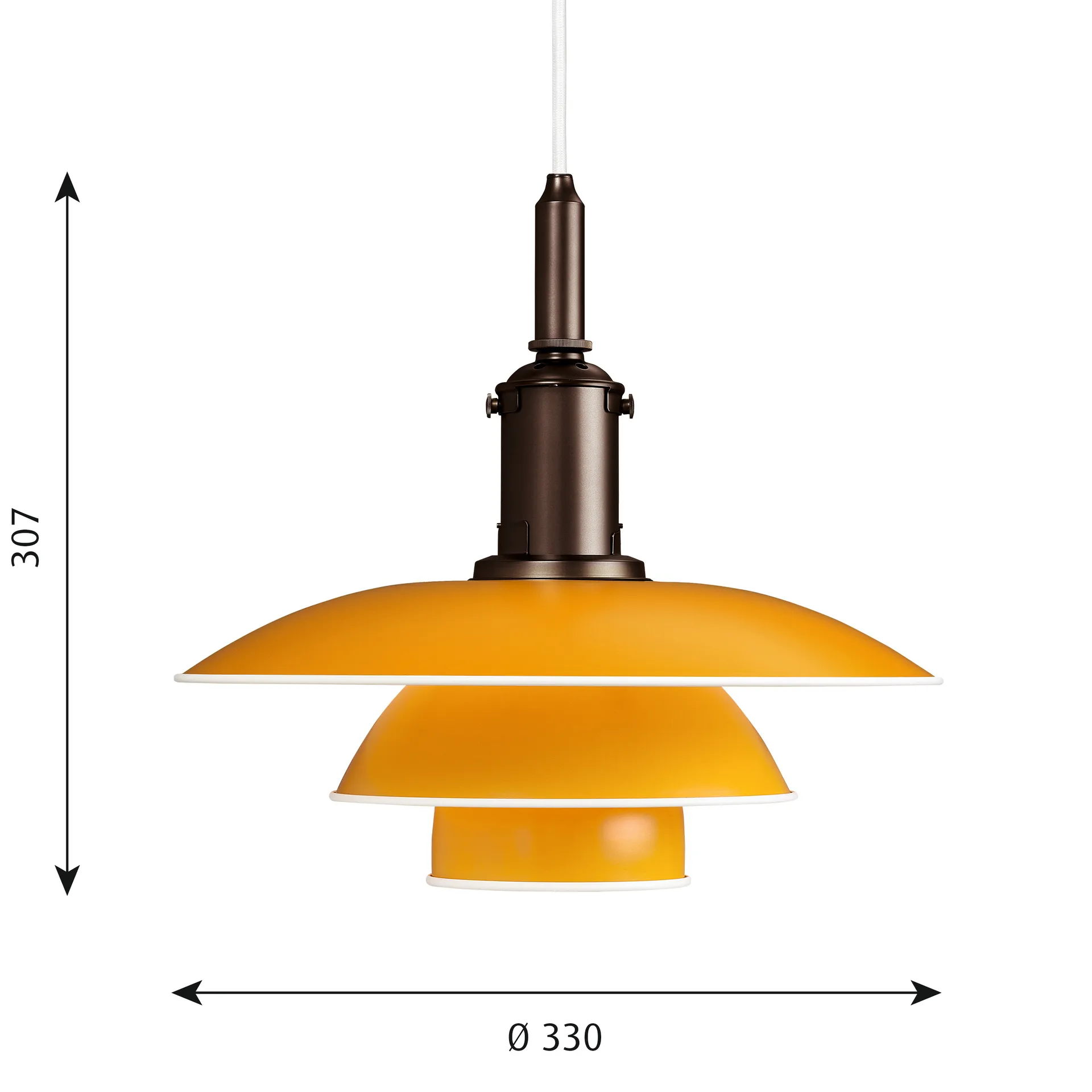 Lampa wisząca PH 3½-3, Żółty Louis Poulsen