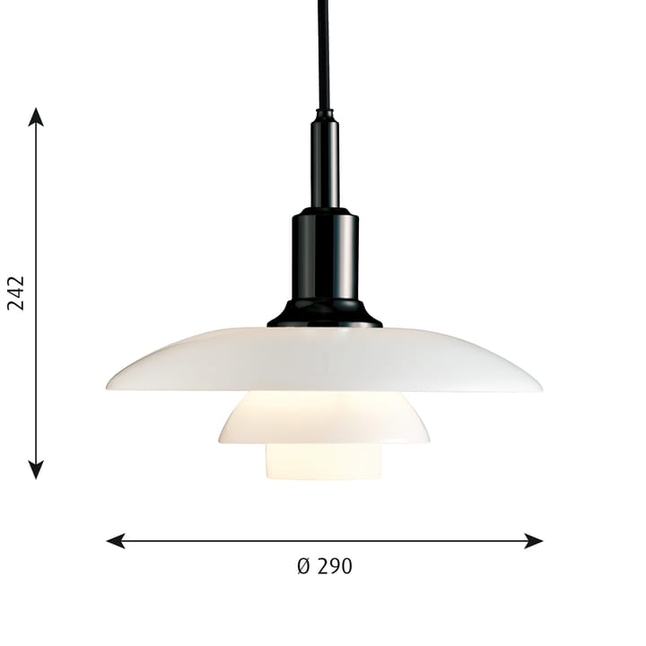 Lampa wisząca PH 3/2, Czarny Louis Poulsen