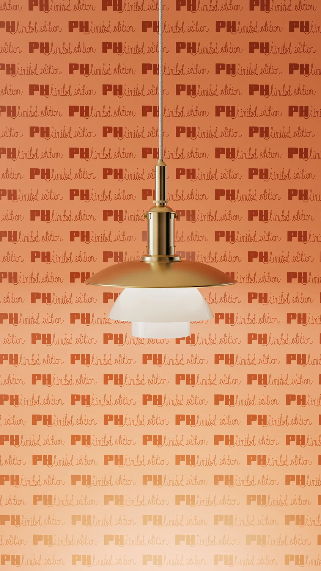Lampa wisząca PH 3/3 Limited Edition, Mosiądz-szkło opalowe Louis Poulsen